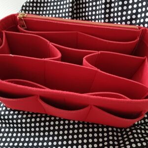 Red Purse Organizer Insert - Structured Tote and Handbag Organizer